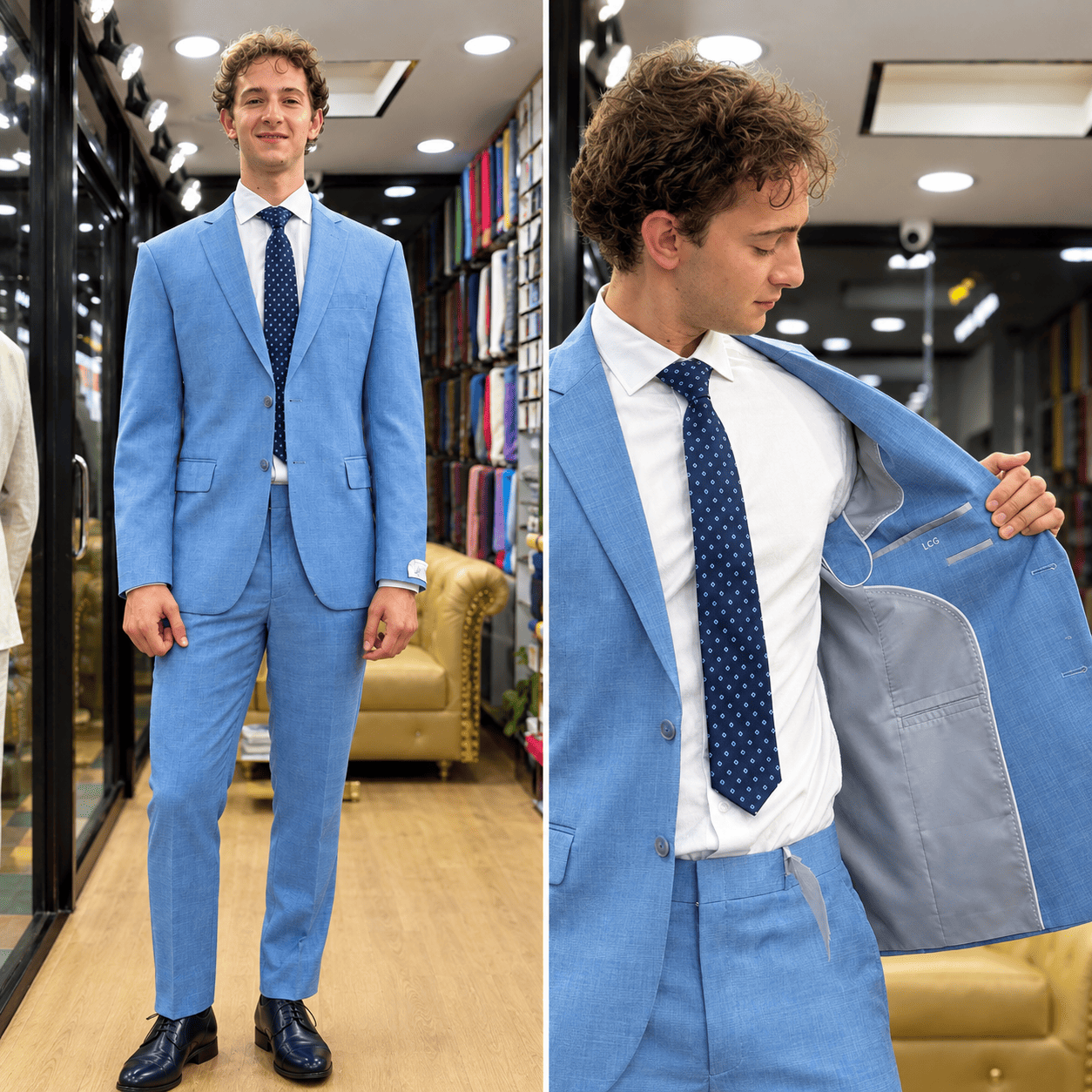 Shop the Look: Light Blue Custom Suit