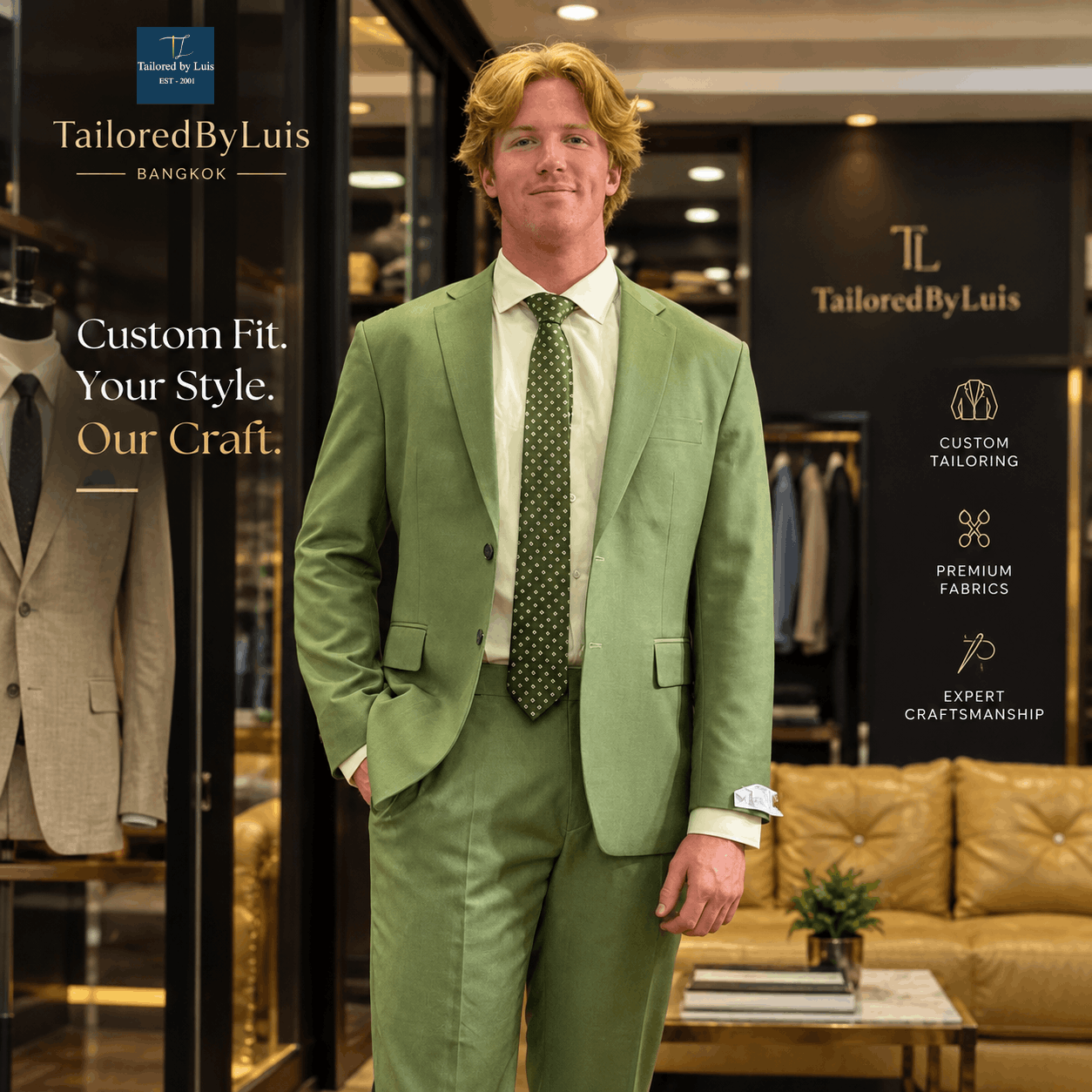Shop the Look | Sage Green Custom Suit